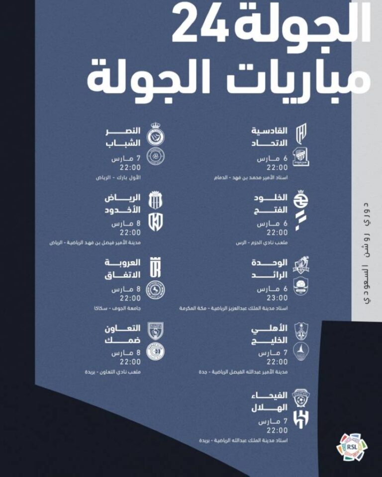 دوري-روشن:-غدًا-الهلال-x-الفيحاء-النصر-x-الشباب.-والأهلي-x-الخليج